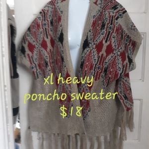 Poncho heavy and warm